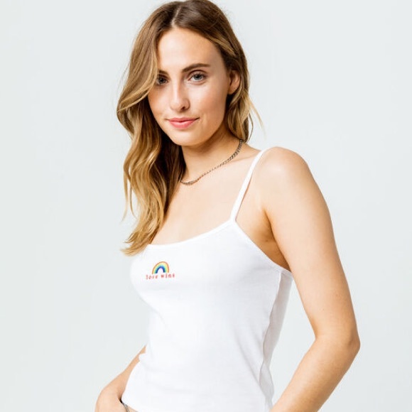 NWT Full Tilt Love Wins Crop Cami - Picture 2 of 5